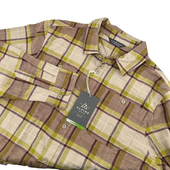 Alpine Design Other - Alpine Design Mens Size L Flannel Long Sleeve Button Down‎ Shirt Tree Moss NWT